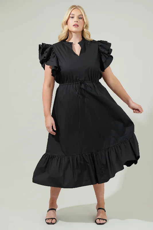 Midi dresses with pleated bodices for a classic and tailored lookMiley Dillan Midi Ruffle Dress Curve Midi dresses with pleated bodices for a classic and tailored lookMiley Dillan Midi Ruffle Dress Curve