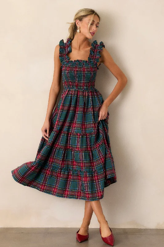 Midi dresses with side slits for a sexy and elegant appearancePride And Joy Green Plaid Midi Dress Midi dresses with side slits for a sexy and elegant appearancePride And Joy Green Plaid Midi Dress
