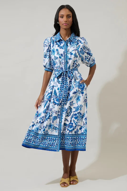 Midi dresses with mesh inserts for a trendy and breathable optionSalema Floral Vienna Midi Shirt Dress Midi dresses with mesh inserts for a trendy and breathable optionSalema Floral Vienna Midi Shirt Dress