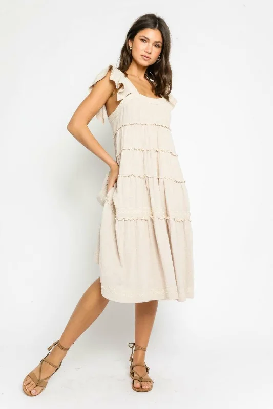 Midi dresses with empire waists for a flattering maternity optionSun Love Pebble Embroidered Midi Dress Midi dresses with empire waists for a flattering maternity optionSun Love Pebble Embroidered Midi Dress