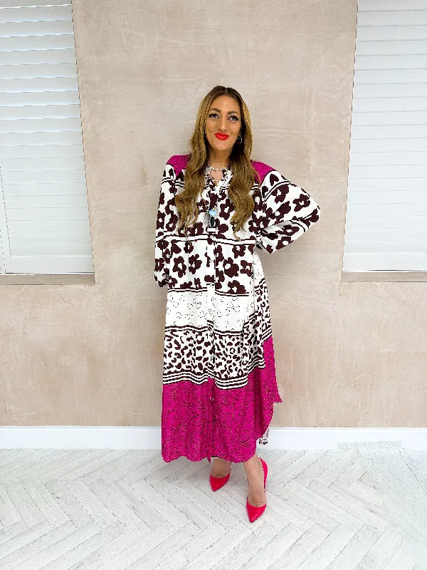Midi dresses with halter necks for a stylish and comfortable optionThe Bella Kimono Dress In Dark Pink Midi dresses with halter necks for a stylish and comfortable optionThe Bella Kimono Dress In Dark Pink