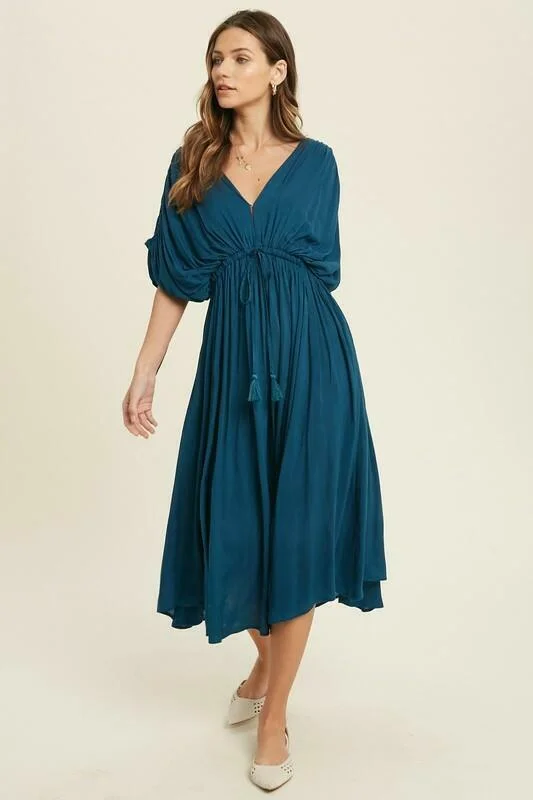 Truly Perfect Teal Midi Dress