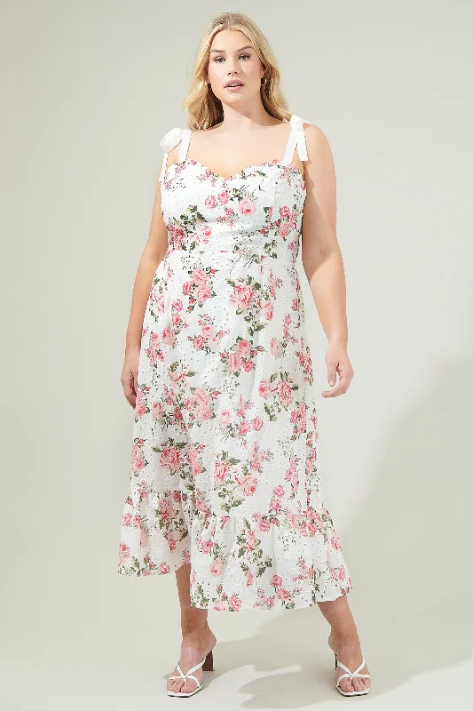 Midi dresses with ruffled sleeves for a more feminine and voluminous lookVilla Garden Eyelet Midi Dress Curve Midi dresses with ruffled sleeves for a more feminine and voluminous lookVilla Garden Eyelet Midi Dress Curve
