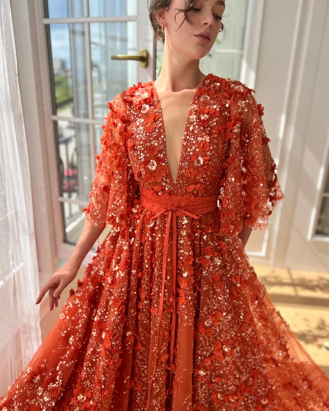 Midi dresses with tassel accents for a bohemian and free - spirited styleVivid Amber Ball Gown Midi dresses with tassel accents for a bohemian and free - spirited styleVivid Amber Ball Gown