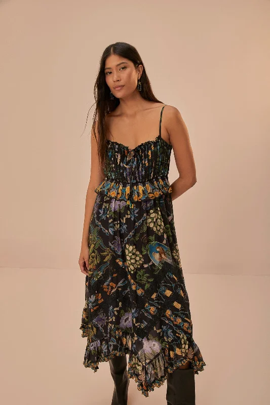 Midi dresses with belted waists to accentuate the figureWinter Garden Black Pleated Lace Sleeveless Midi Dress Midi dresses with belted waists to accentuate the figureWinter Garden Black Pleated Lace Sleeveless Midi Dress