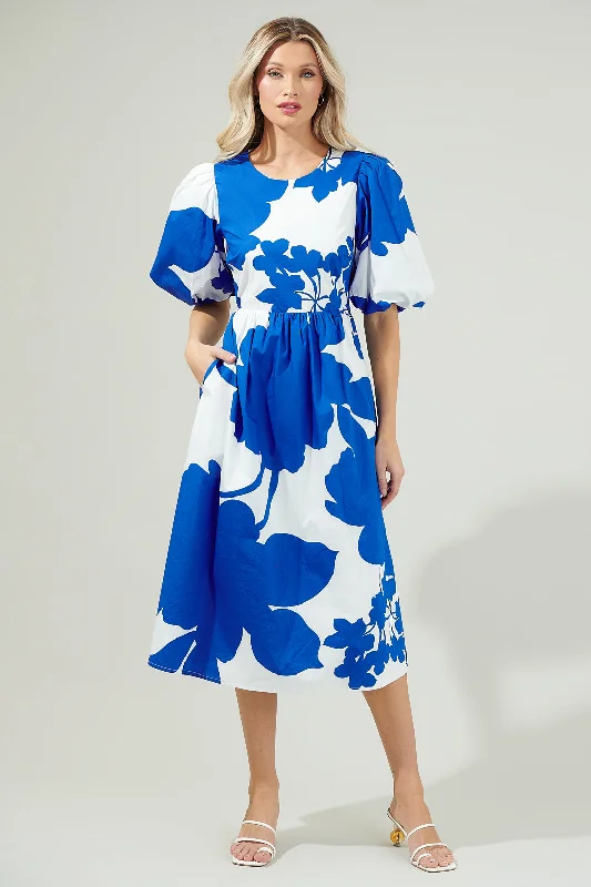 Midi dresses with side slits for a sexy and elegant appearanceYardley Floral Poplin Puff Sleeve Midi Dress Midi dresses with side slits for a sexy and elegant appearanceYardley Floral Poplin Puff Sleeve Midi Dress