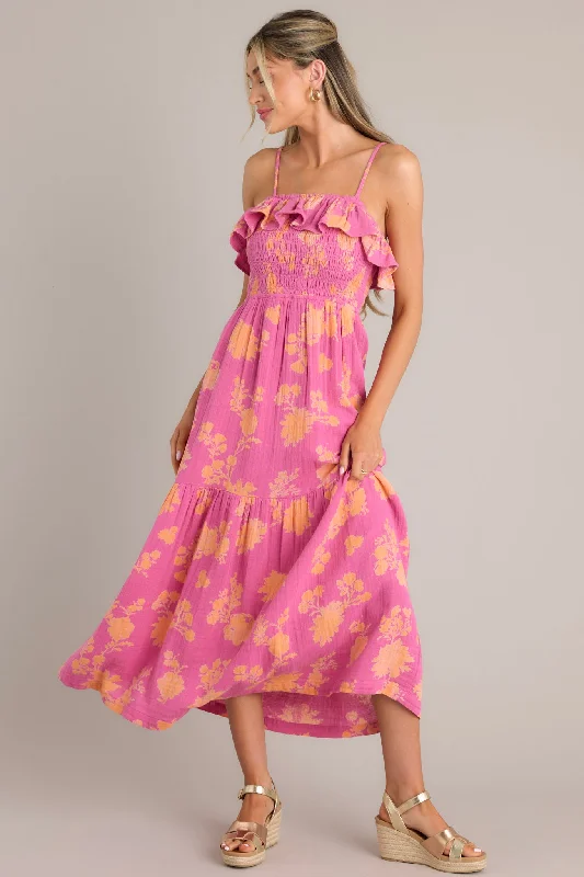 Midi dresses with one - shoulder designs for a modern and asymmetric styleZ-Supply Bahari Sunshine Floral Pink Midi Dress Midi dresses with one - shoulder designs for a modern and asymmetric styleZ-Supply Bahari Sunshine Floral Pink Midi Dress