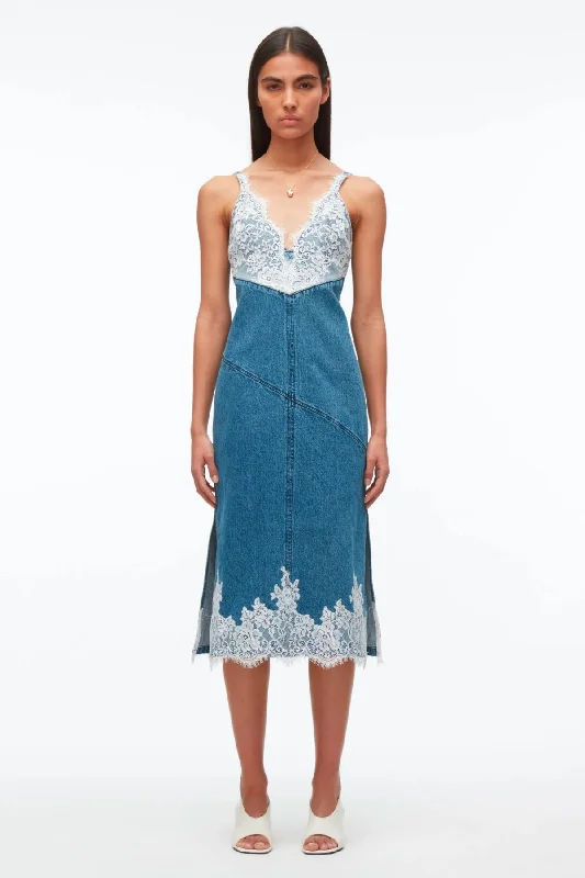 Denim Top with a Collared Neckline for a Preppy Style3.1 Phillip Lim Denim Slip Dress - Blue