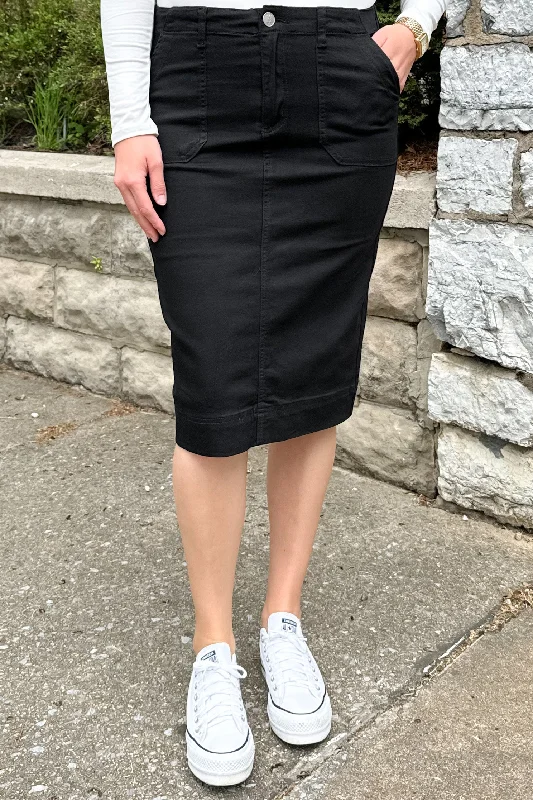 Denim skirts for casual outings with friendsAmber Denim Skirt in Black