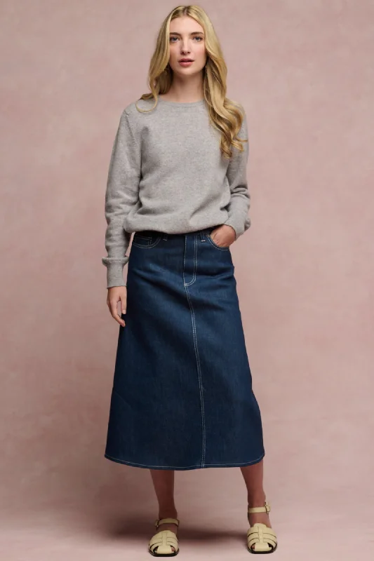 Maxi denim skirts for a bohemian feelWomen's Bobbie A Line Denim Skirt - Blue