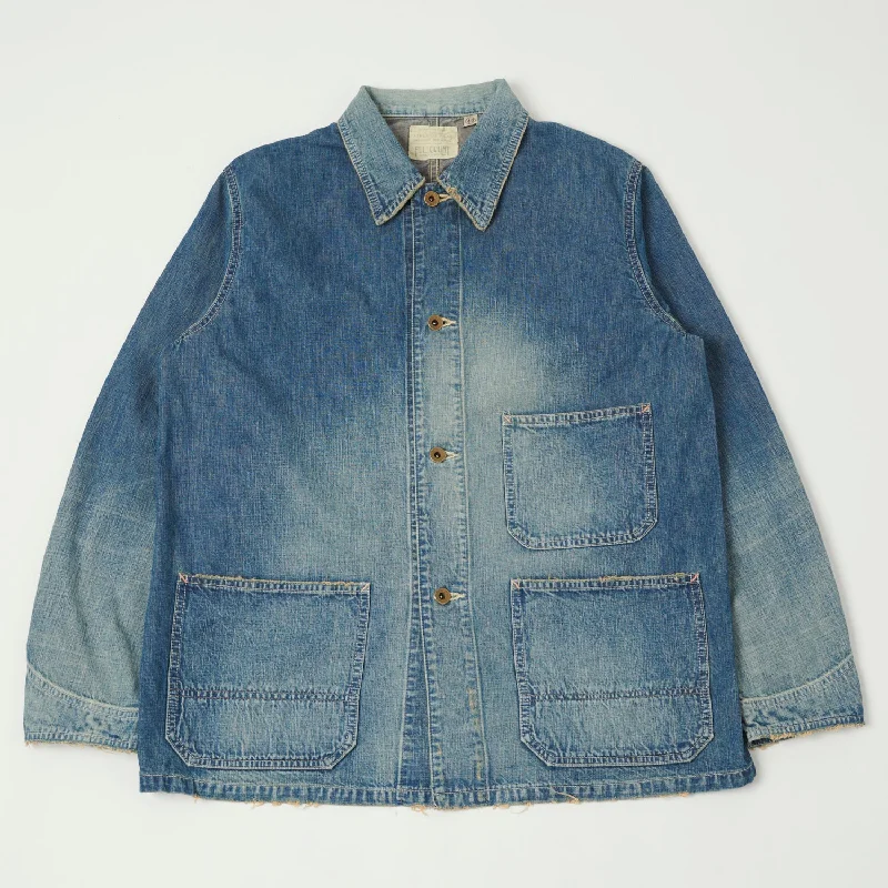 Long - Sleeve Denim Top for Cold Weather LayeringFull Count 2015HW-2 Denim Chore Jacket - Heavy Wash Long - Sleeve Denim Top for Cold Weather LayeringFull Count 2015HW-2 Denim Chore Jacket - Heavy Wash