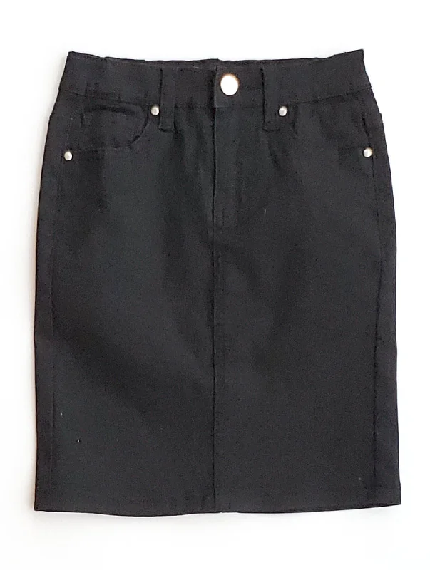 Denim skirts with sweaters for a cozy fall lookGIRLS JDA Black Denim Skirt w/ Elastic Waistband Denim skirts with sweaters for a cozy fall lookGIRLS JDA Black Denim Skirt w/ Elastic Waistband