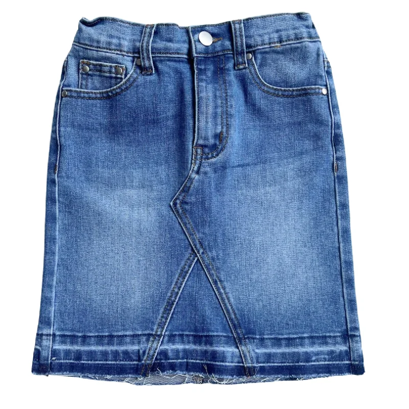 Maternity denim skirts for expecting mothersGIRLS Maya Denim in Md. Wash