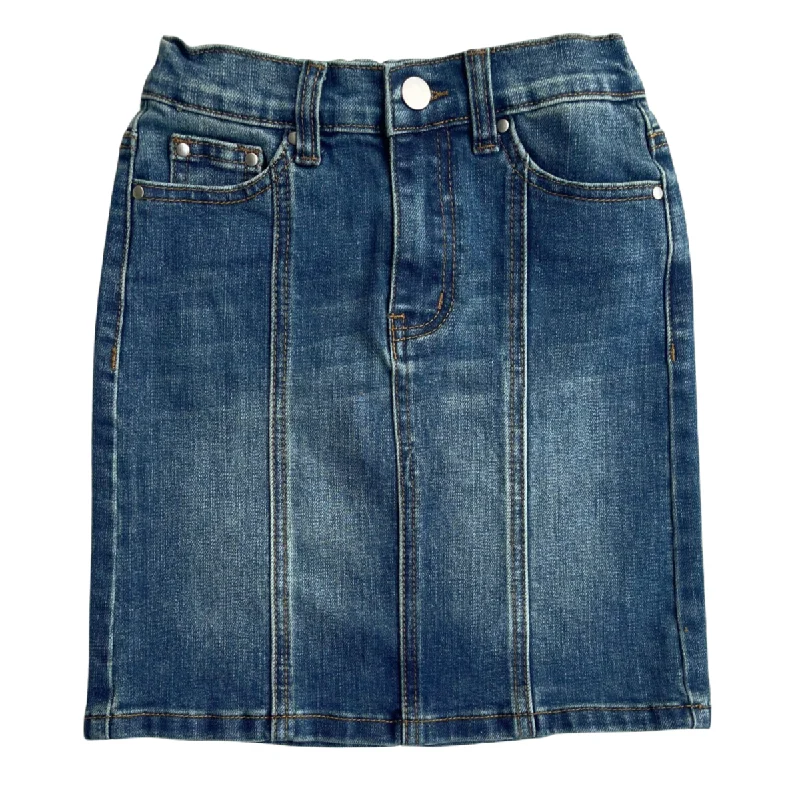 Denim skirts with graphic tees for a fun outfitGIRLS Wrenley Panel Denim in Vintage Wash Denim skirts with graphic tees for a fun outfitGIRLS Wrenley Panel Denim in Vintage Wash