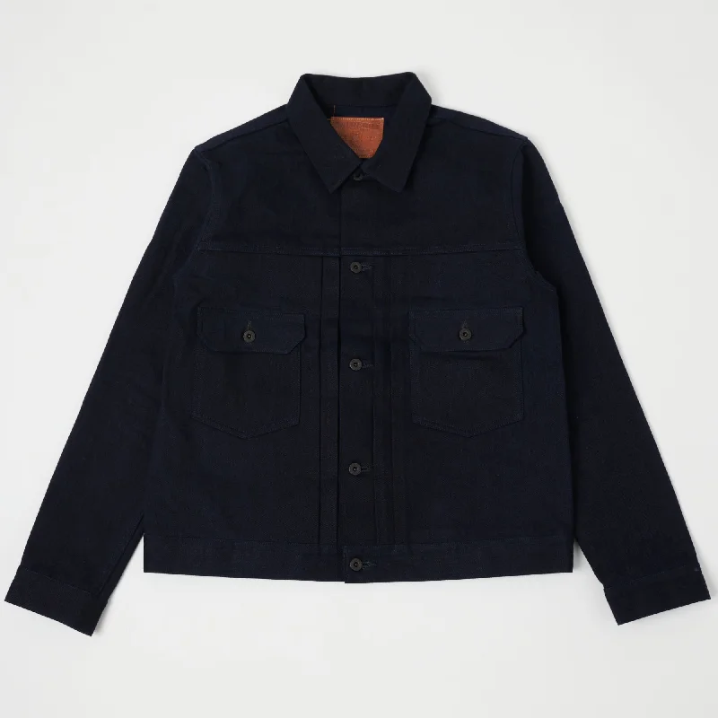 Long - Sleeve Denim Top for Cold Weather LayeringONI 02517ID17 Type II Double Indigo Denim Jacket Long - Sleeve Denim Top for Cold Weather LayeringONI 02517ID17 Type II Double Indigo Denim Jacket