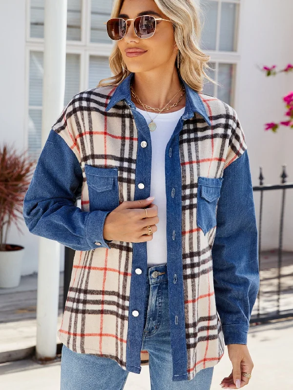 Sleeveless Denim Top for a Cool Summer LookPlaid Long Sleeve Denim Jacket