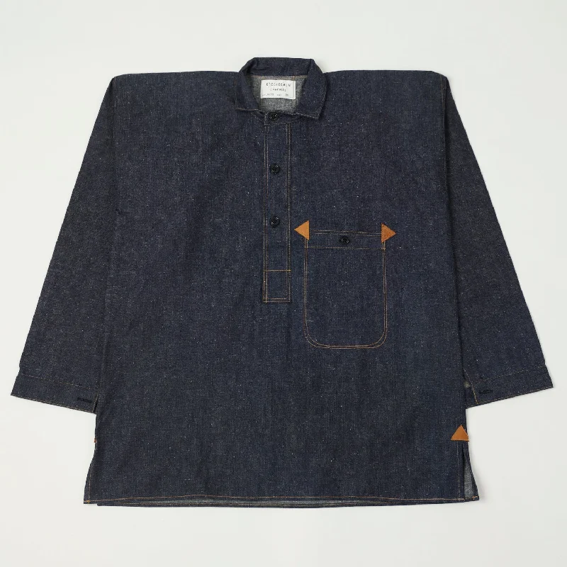 Long - Sleeve Denim Top for Cold Weather LayeringWarehouse & Co 1880 Heavy Leather Bound Greenbaum' Jacket - Indigo Denim 2213 Long - Sleeve Denim Top for Cold Weather LayeringWarehouse & Co 1880 Heavy Leather Bound Greenbaum' Jacket - Indigo Denim 2213