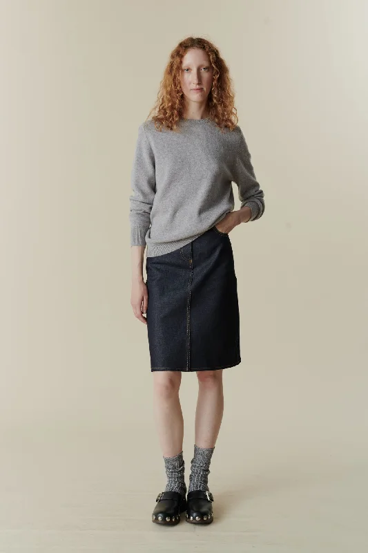 Denim skirts with fishnet tights for a bold and daring lookWomen's Jean Skirt - Indigo Denim Denim skirts with fishnet tights for a bold and daring lookWomen's Jean Skirt - Indigo Denim