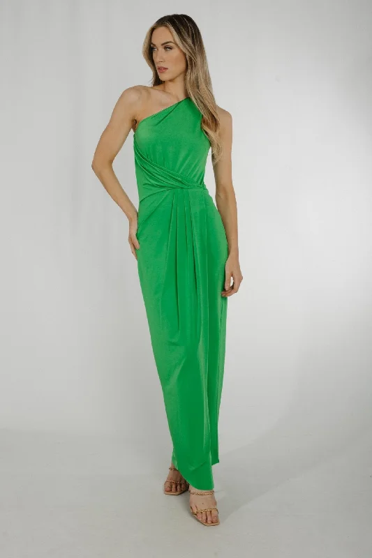 Maxi dresses with ribbed textures for a unique and tactile lookAlana Drape Front Dress In Green Maxi dresses with ribbed textures for a unique and tactile lookAlana Drape Front Dress In Green