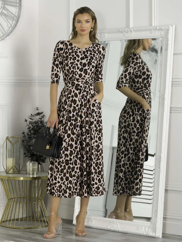 Ruffled maxi dresses with a tiered skirt for added volumeJolie Moi Dorothy Animal Print Dress, Pink Animal Ruffled maxi dresses with a tiered skirt for added volumeJolie Moi Dorothy Animal Print Dress, Pink Animal