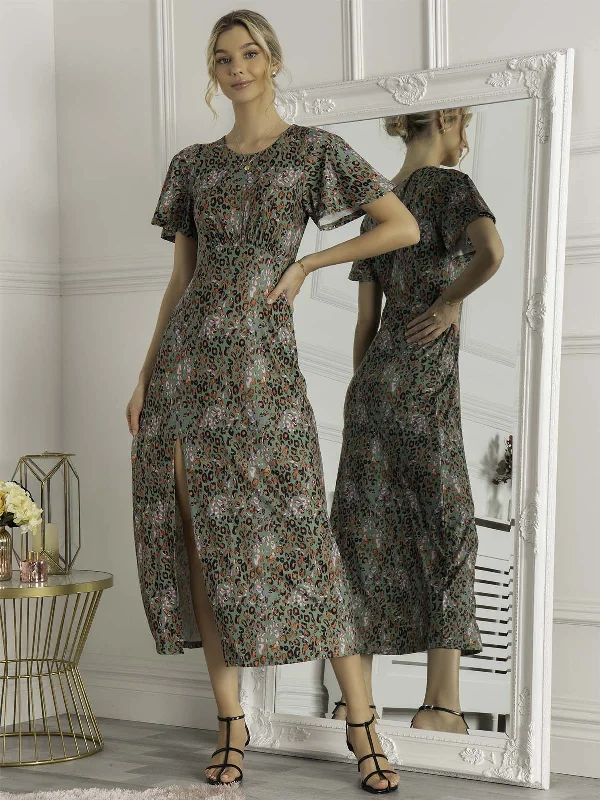 Maxi dresses with patchwork designs for a one - of - a - kind styleDalilah Maxi Dress, Green Animal Maxi dresses with patchwork designs for a one - of - a - kind styleDalilah Maxi Dress, Green Animal