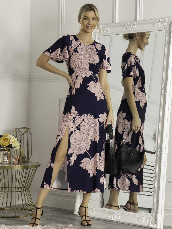 Maxi dresses with balloon sleeves for a vintage - inspired styleDalilah Maxi Dress, Navy Floral Maxi dresses with balloon sleeves for a vintage - inspired styleDalilah Maxi Dress, Navy Floral