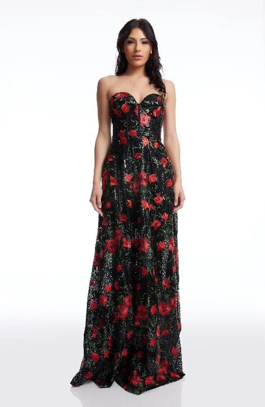 Metallic maxi dresses for a glamorous New Year's Eve partyDaven Gown