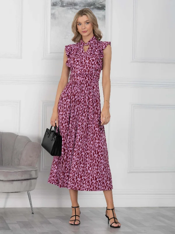 Leather maxi dresses for an edgy and bold appearanceDoris Frill Shoulder Maxi Dress, Abstract Multi Leather maxi dresses for an edgy and bold appearanceDoris Frill Shoulder Maxi Dress, Abstract Multi