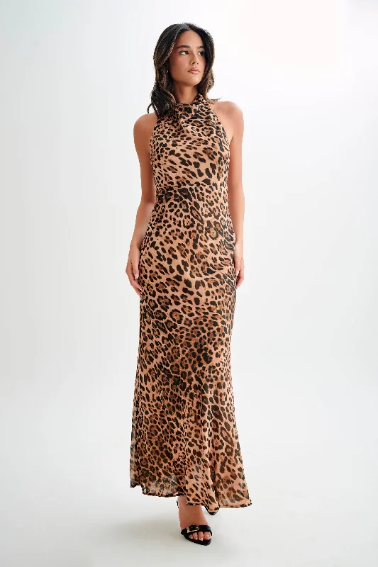 Maxi dresses with an empire waist for a flattering fit on all body typesEstella Chiffon Cowl Maxi Dress - Leopard Print Maxi dresses with an empire waist for a flattering fit on all body typesEstella Chiffon Cowl Maxi Dress - Leopard Print