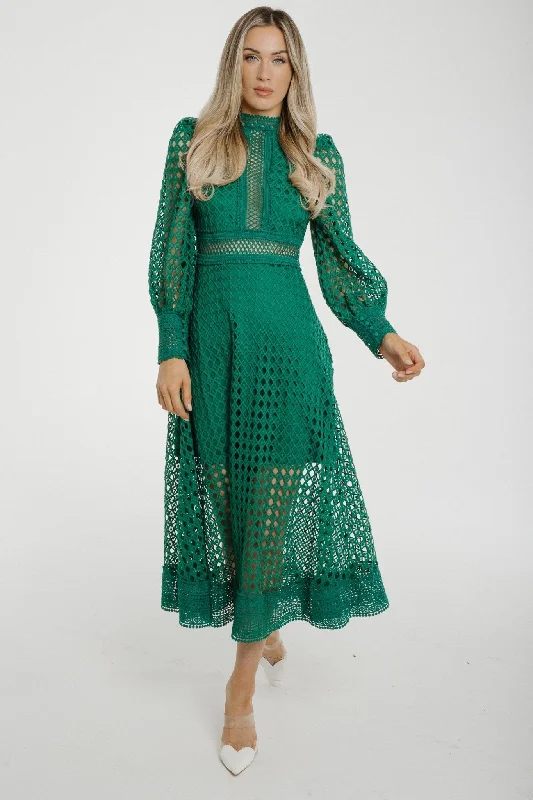 Animal print maxi dresses for a statement - making outfitHolly High Neck Embroidered Dress In Green Animal print maxi dresses for a statement - making outfitHolly High Neck Embroidered Dress In Green