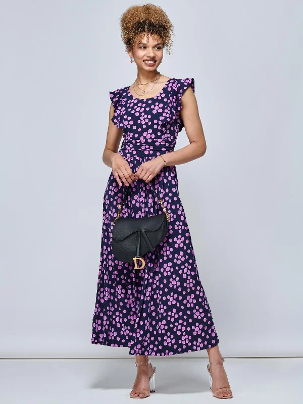 Maxi dresses with a ruched bodice for a more form - fitting and feminine shapeJolie Moi Adalena Frill Shoulder Maxi Dress, Spot Multi Maxi dresses with a ruched bodice for a more form - fitting and feminine shapeJolie Moi Adalena Frill Shoulder Maxi Dress, Spot Multi