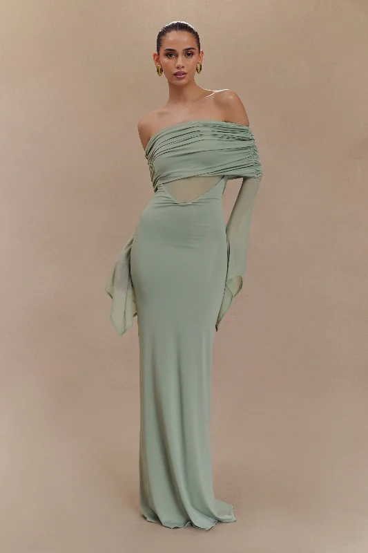 Metallic maxi dresses for a glamorous New Year's Eve partyKaitlin One Shoulder Slinky And Mesh Maxi Dress - Basil Metallic maxi dresses for a glamorous New Year's Eve partyKaitlin One Shoulder Slinky And Mesh Maxi Dress - Basil