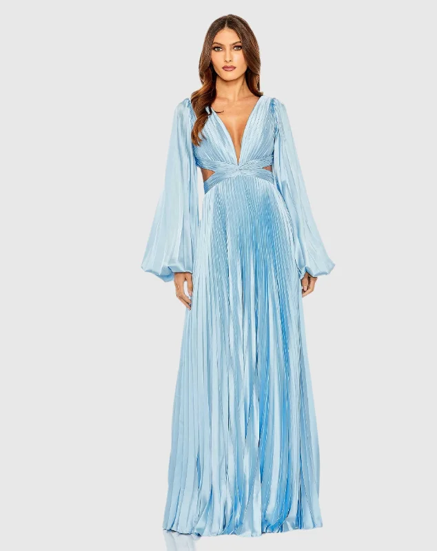 Maxi dresses with a ruffled neckline for a charming lookLong Sleeve Charmeuse Cut Out Gown Maxi dresses with a ruffled neckline for a charming lookLong Sleeve Charmeuse Cut Out Gown