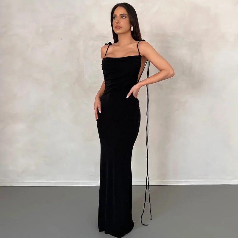 Maxi dresses with a paisley print for a classic and elegant styleTie Shoulder Cowl Neck Ruched Trim Sheer Maxi Dress - Black Maxi dresses with a paisley print for a classic and elegant styleTie Shoulder Cowl Neck Ruched Trim Sheer Maxi Dress - Black