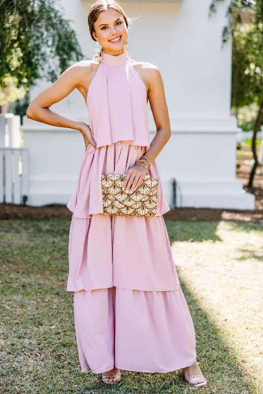 Maxi dresses with patchwork designs for a one - of - a - kind styleRefreshing Views Powder Pink Ruffled Maxi Dress Maxi dresses with patchwork designs for a one - of - a - kind styleRefreshing Views Powder Pink Ruffled Maxi Dress