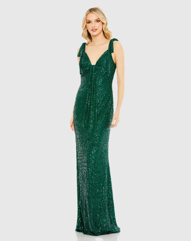 Denim maxi dresses with frayed hems for a casual lookSequined Low Back Bow Shoulder Gown Denim maxi dresses with frayed hems for a casual lookSequined Low Back Bow Shoulder Gown