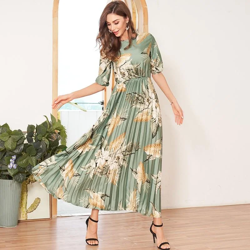 Leather maxi dresses for an edgy and bold appearanceFashionSierra - Tropical Pleated Dress Women Summer Lantern Sleeve Floral Print Satin Dress A-line Holiday Dresses Ladies Maxi Dress Leather maxi dresses for an edgy and bold appearanceFashionSierra - Tropical Pleated Dress Women Summer Lantern Sleeve Floral Print Satin Dress A-line Holiday Dresses Ladies Maxi Dress
