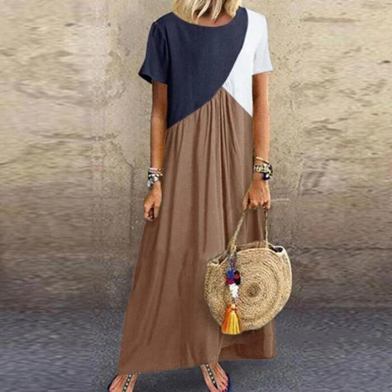 Linen maxi dresses for a breathable and lightweight summer optionFashionSierra - Women Sundress Summer Long Dress Patchwork Loose Party Maxi Dresses Linen maxi dresses for a breathable and lightweight summer optionFashionSierra - Women Sundress Summer Long Dress Patchwork Loose Party Maxi Dresses