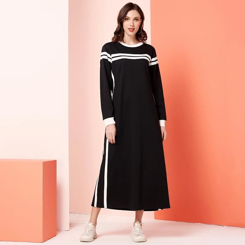 Leather maxi dresses for an edgy and bold appearanceFashionSierra - Womens Casual Dress Black White Patchwork Plus Striped O Neck Long Sleeve Maxi Dresses Leather maxi dresses for an edgy and bold appearanceFashionSierra - Womens Casual Dress Black White Patchwork Plus Striped O Neck Long Sleeve Maxi Dresses