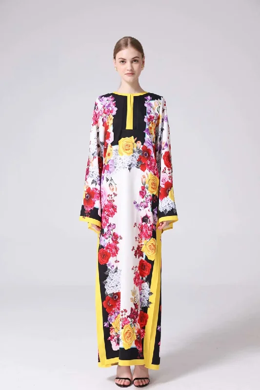 Floral print maxi dresses for summer garden partiesFashionSierra - Long Sleeves Loose Design Side Split Fashion Casual Maxi Dresses Floral print maxi dresses for summer garden partiesFashionSierra - Long Sleeves Loose Design Side Split Fashion Casual Maxi Dresses