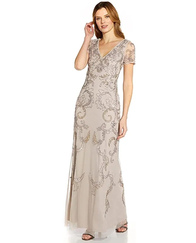 Wedding guest dresses with fringe accents for a bohemian - inspired weddingAdrianna Papell AP1E209163 W Long Formal Beaded Dress Wedding guest dresses with fringe accents for a bohemian - inspired weddingAdrianna Papell AP1E209163 W Long Formal Beaded Dress