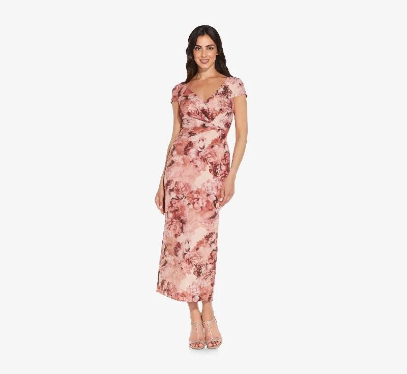 Wedding guest dresses with abstract prints and long trainsAdrianna Papell AP1E209087 Long Formal Metallic Gown Wedding guest dresses with abstract prints and long trainsAdrianna Papell AP1E209087 Long Formal Metallic Gown