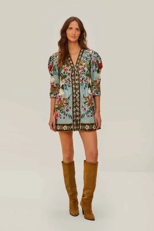 Mini dresses with geometric prints for a modern aestheticBlue Beauty Bouquet Mini Dress Mini dresses with geometric prints for a modern aestheticBlue Beauty Bouquet Mini Dress