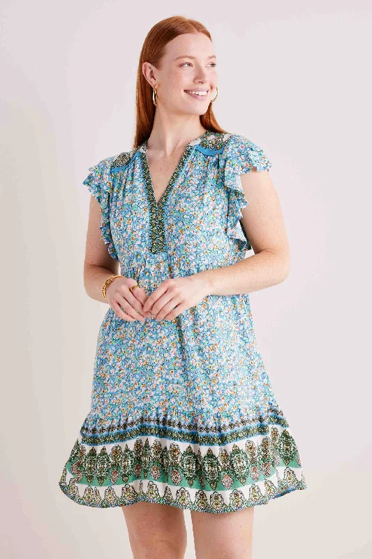 Mini dresses with pleated skirts for a classic lookBritt Dress- Blue