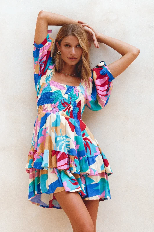 Printed mini dresses for a casual day outCha-Cha Ruffle Mini Dress