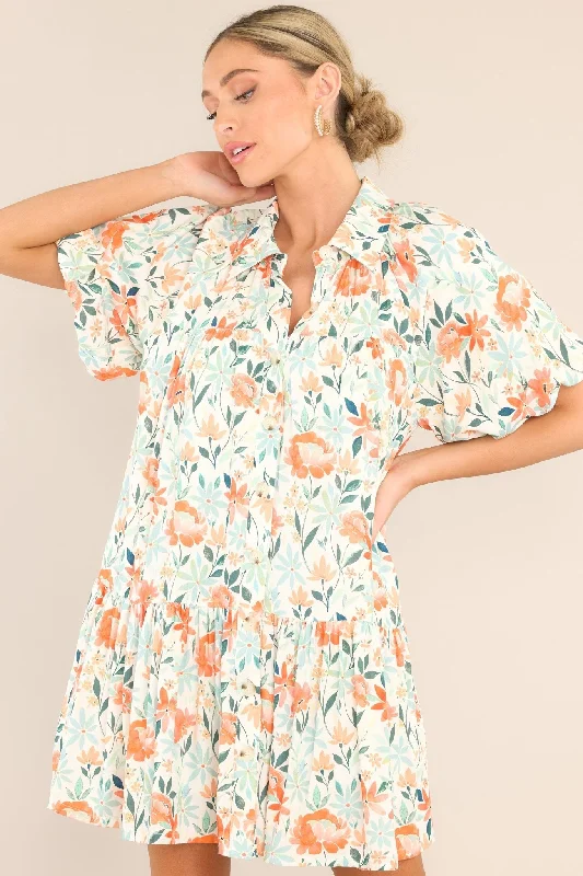 Mini dresses with wrap - around stylesHappiness Found Orange Floral Button Front Mini Dress Mini dresses with wrap - around stylesHappiness Found Orange Floral Button Front Mini Dress