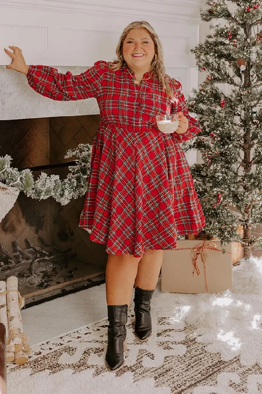 Mini dresses with ruched bodices for a feminine touchHoliday Cheer Plaid Dress Curves Mini dresses with ruched bodices for a feminine touchHoliday Cheer Plaid Dress Curves