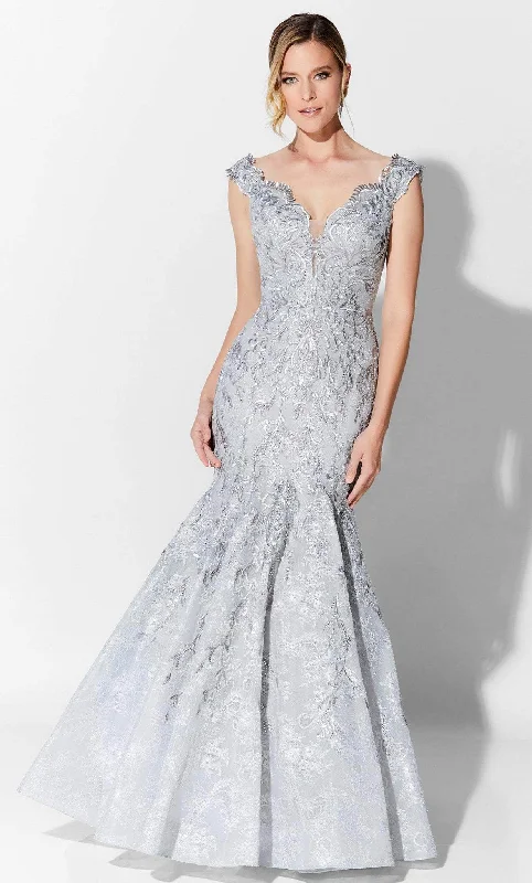 Ivonne D 122D66W - Lace Trumpet Formal Gown