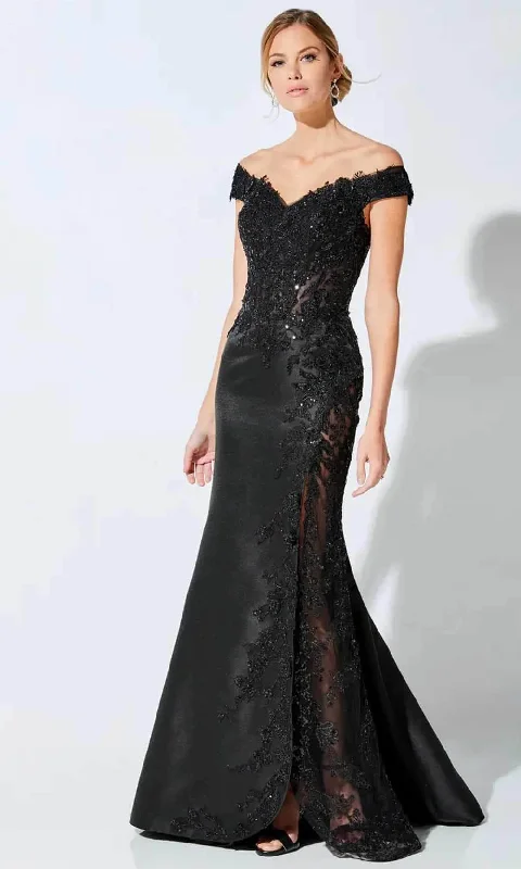 Metallic wedding guest dresses for a glamorous weddingIvonne D 221D51F - Embroidered Off-Shoulder Evening Gown Metallic wedding guest dresses for a glamorous weddingIvonne D 221D51F - Embroidered Off-Shoulder Evening Gown