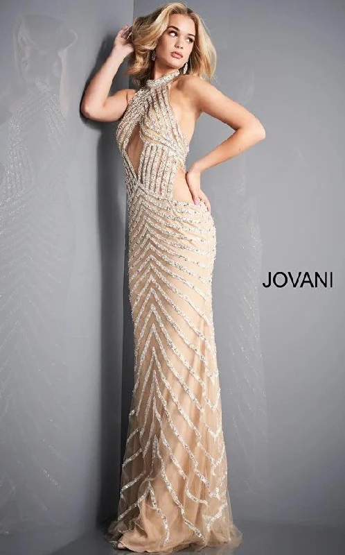 Jovani 00817 Halter Long Evening Prom Dress